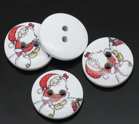 Houten Knoop Kerstman