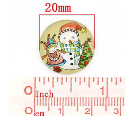 Glazen Cabochon Kerstafbeelding