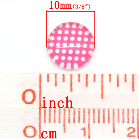 Glazen Cabochon Polkadot Fuchsia