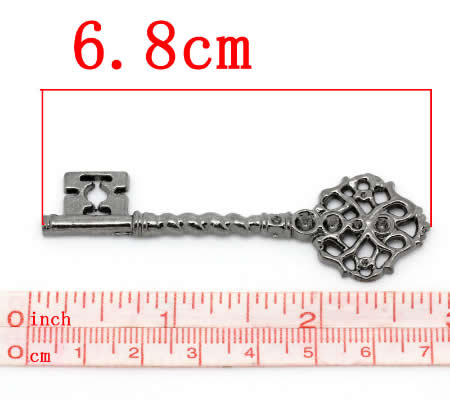 1x Sleutelbedel Donker Grijs 68 x 21 mm