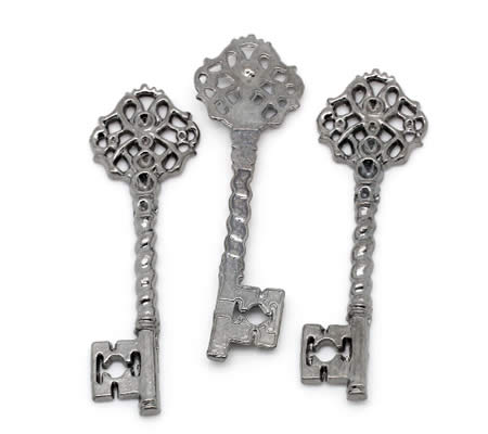 1x Sleutelbedel Donker Grijs 68 x 21 mm