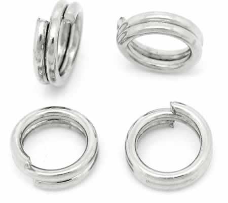 50x Splitring donker zilver 6 mm