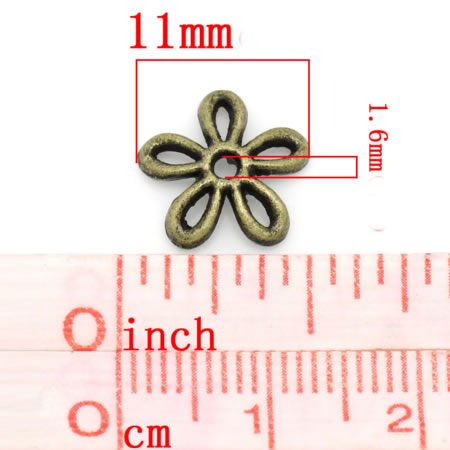 4x Kapjes Brons 11 mm