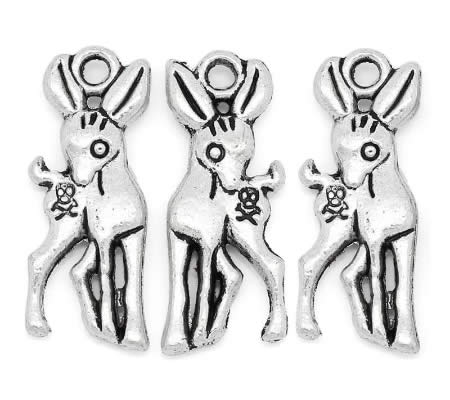 1x Bedeltje Hertje Donker Zilver