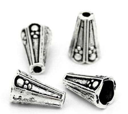 2x Kapjes Donker zilver 8 mm