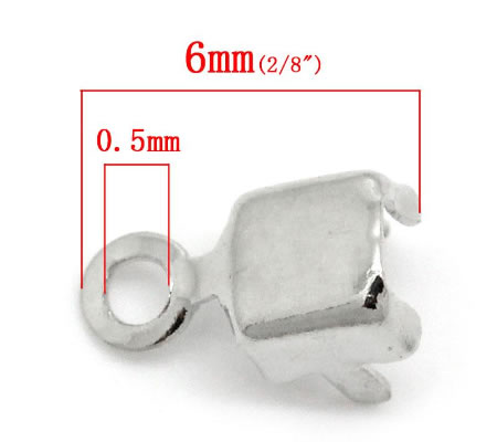 2x eindklem met oogje voor Strassband