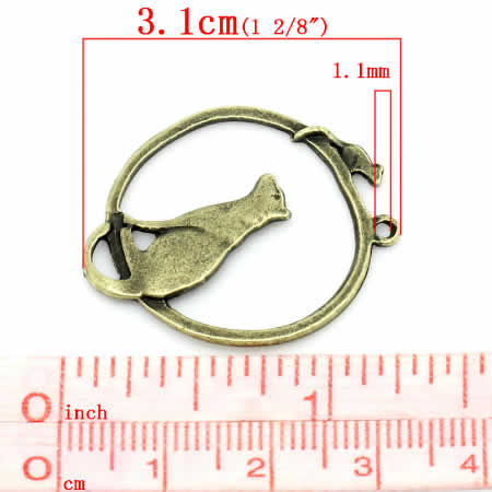 1x ornament met Kat en Muis Brons