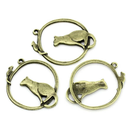 1x ornament met Kat en Muis Brons