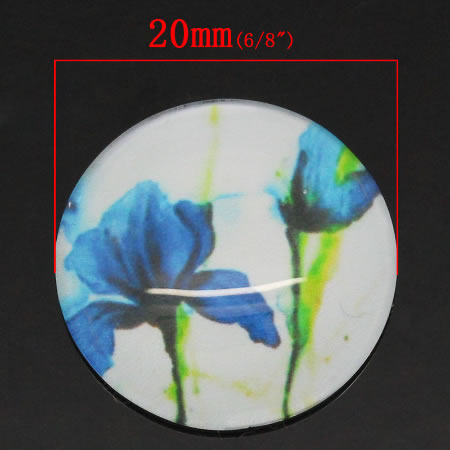 Glazen cabochon Fleur de Lis 20 mm