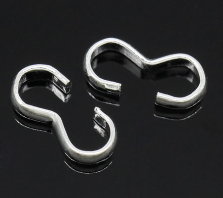 10x Licht Zilver W-connector 9 x 4 mm