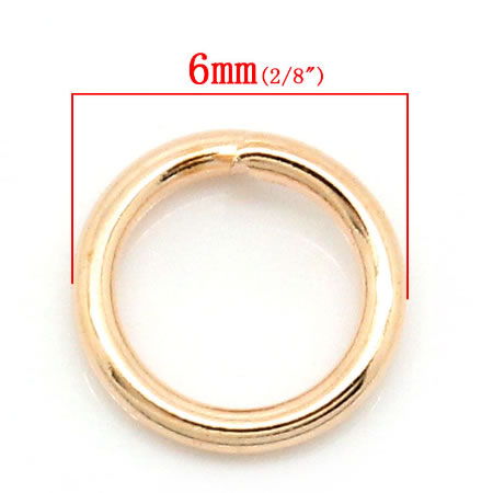 100 stuks Open ring RoseGold 6 mm