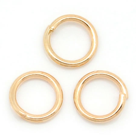 100 stuks Open ring RoseGold 6 mm