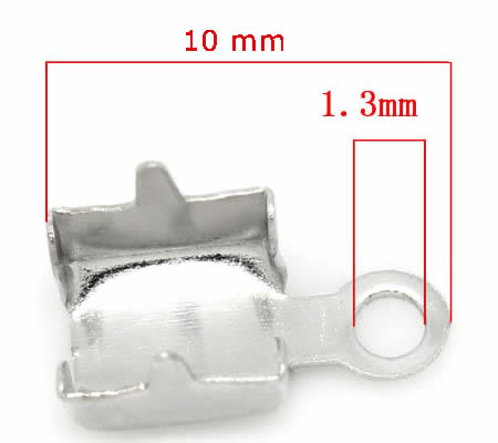 2x eindklem met oogje voor Strassband