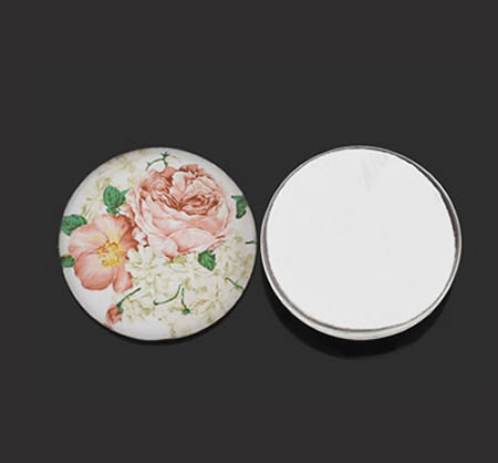 1 x Glazen Rozen Cabochon 25 mm