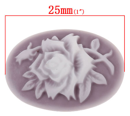 1x Camee Ovaal Lila/Paars