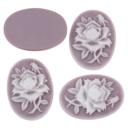 1x Camee Ovaal Lila/Paars