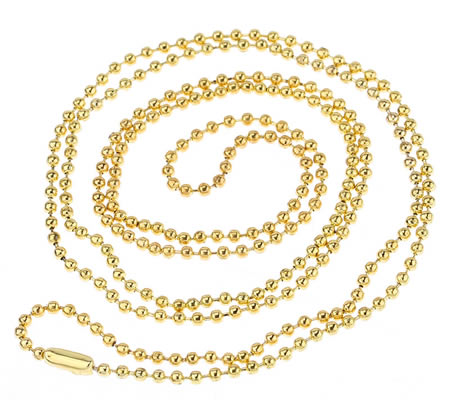 1x Ketting Ballchain Goudkleurig