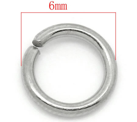 50x roestvrijstalen (304) open ring 6 mm