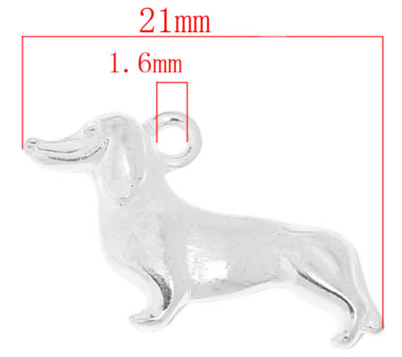 1x Bedel Hondje Licht Zilver