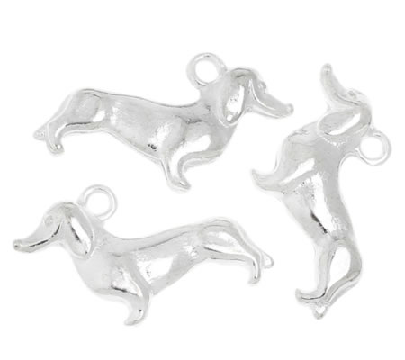 1x Bedel Hondje Licht Zilver