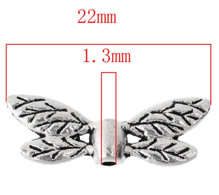 1x Metalen Vleugel Kraaltjes Donker Zilver