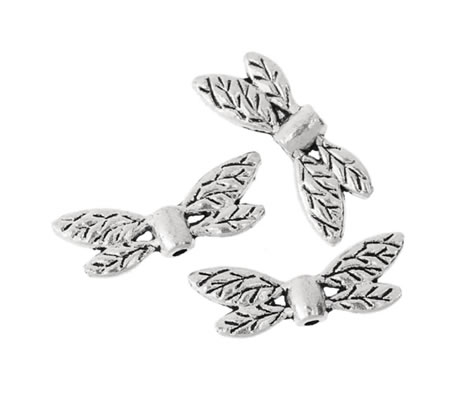 1x Metalen Vleugel Kraaltjes Donker Zilver