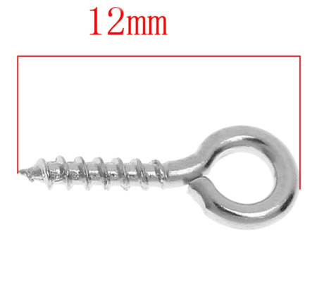 30 stuks schroefjes met oog donker zilver