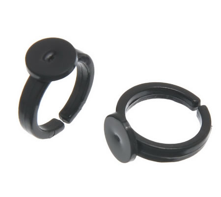 1x kinderring acryl 14 mm Zwart