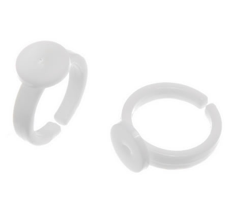 1x Kinderring acryl 14 mm Wit