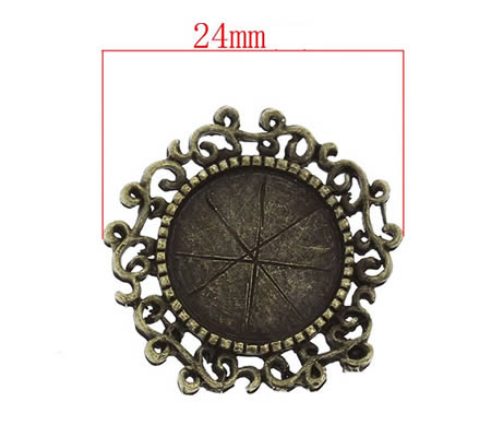 1x Cabochon houdertje Brons