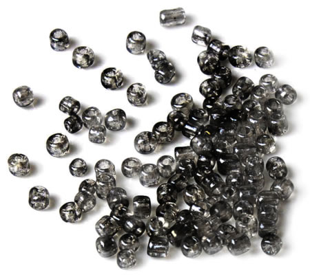 20 gram Rocailles 4 mm Donker Grijs Transparant