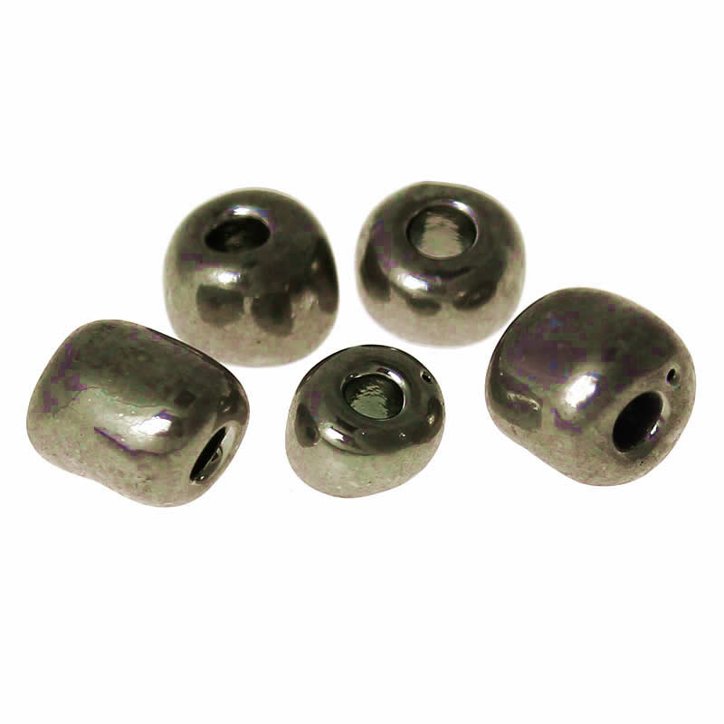 20 gram Rocailles Metallook Grijs/Bruin  3 mm