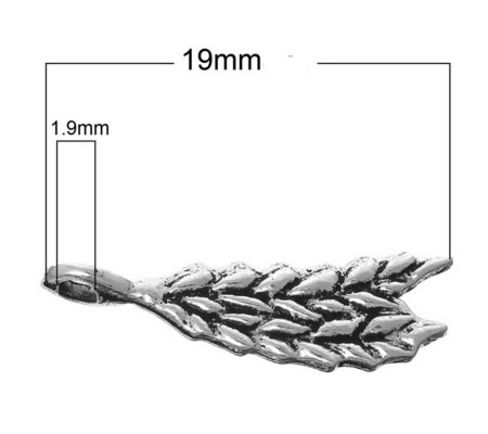 10 stuks mini bedeltjes Donker Zilver