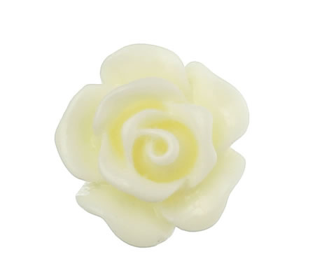 1x Cabochon Roosje gebroken wit