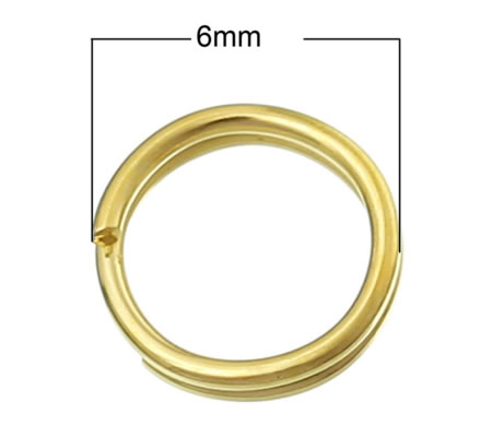 100x goudkleurige splitringetjes