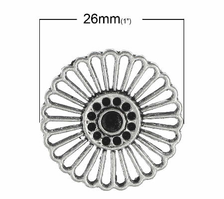 1x Filigrain ornament donker zilver rond