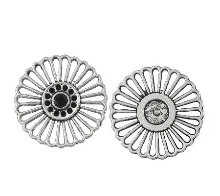 1x Filigrain ornament donker zilver rond