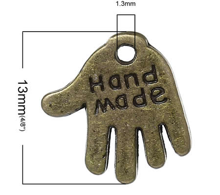 20 stuks "Hand made" Bedel brons