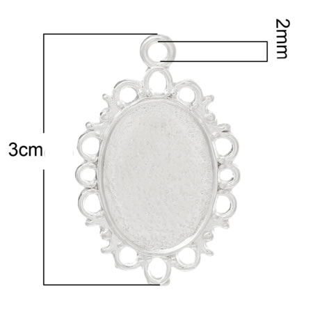 Cabochon Hanger Licht Zilver