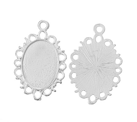 Cabochon Hanger Licht Zilver