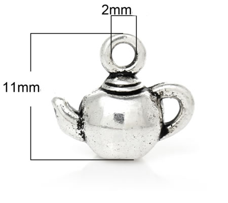 1x Theepot Bedel Donker Zilver-Klein