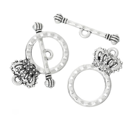 1x Kapittel Slotje Antiek Zilver Kroon