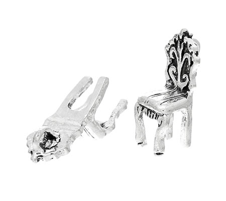 1x Bedel Stoeltje Donker Zilver