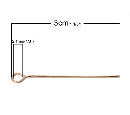 50x Kettelstiften RoseGold 30 mm