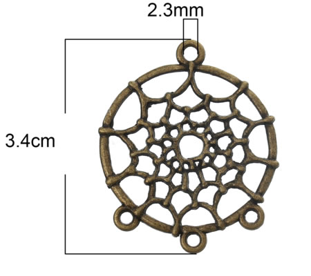 1x Dreamcatcher Connector Donker Zilver