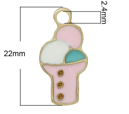 1x Bedel IJsje Goudkleurig/Emaille