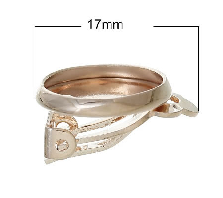 1 Paar Cabochon Oorbelclips Rosegold