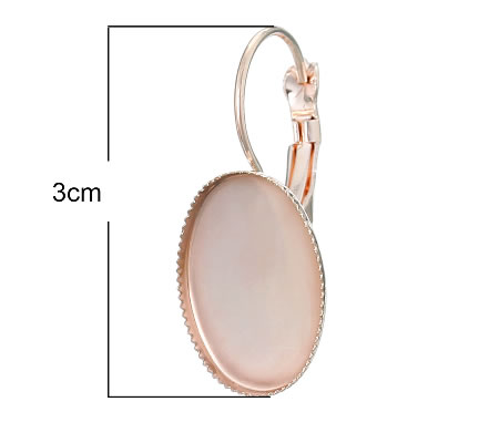 1 paar Cabochonhaakjes kleur RoseGold