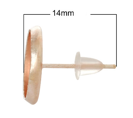 1 paar Cabochon stekertjes RoseGold