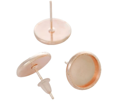 1 paar Cabochon stekertjes RoseGold